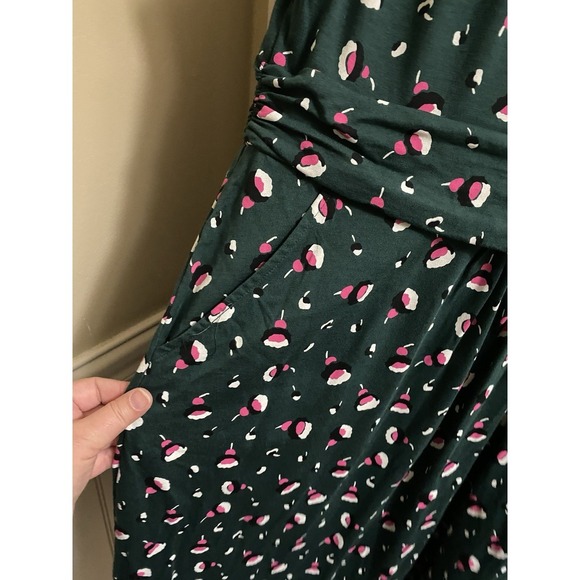 BODEN Mabel Jersey Dress in Green Bud Floral Style J0034 Modal Size 14L Pockets - Picture 5 of 11